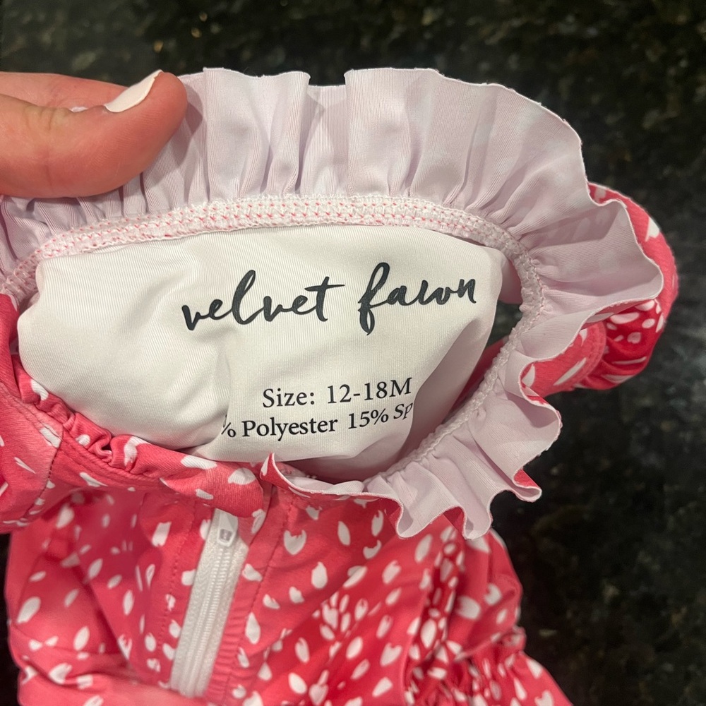 Pink Ruffled Baby Swimsuit - Picture 2 of 3